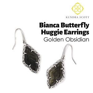 Kendra Scott 𝐍𝐖𝐓 Silver and Black Huggie Earrings